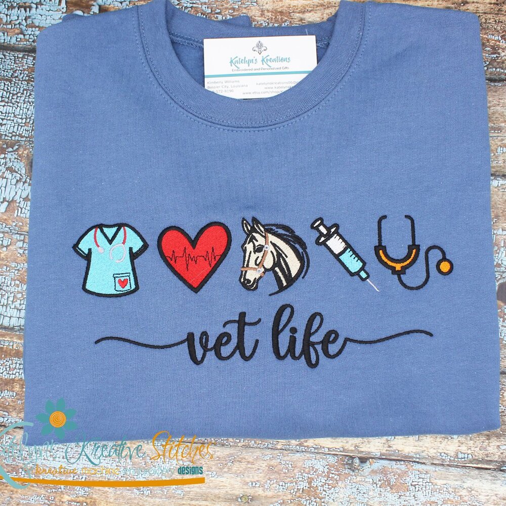 NEW Vet Life Icon Embroidered Sweatshirt - Medium